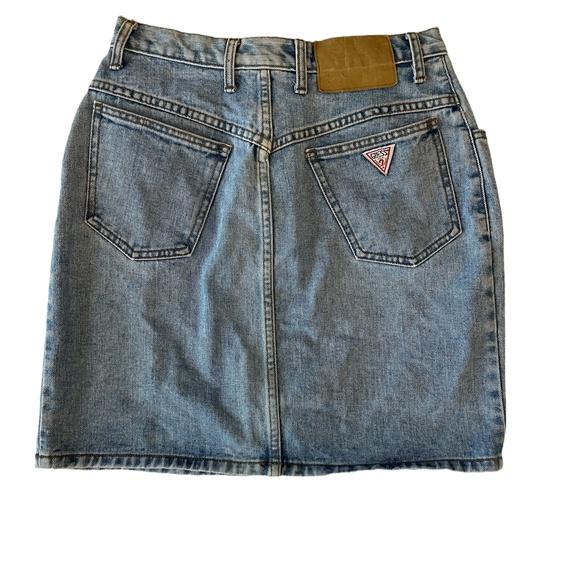 VINTAGE GUESS JEANS GEORGES MARCIANO DENIM JEAN SKIRT SIZE 31 USA - Picture 1 of 9